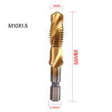 【Tap Drill】Tap Drill Titanium Plated Hex Shank HSS Screw Thread Metric Tap Drill Bits Screw Machine Compound M3 M4 M5 M6 M8 M10 Hand Tools