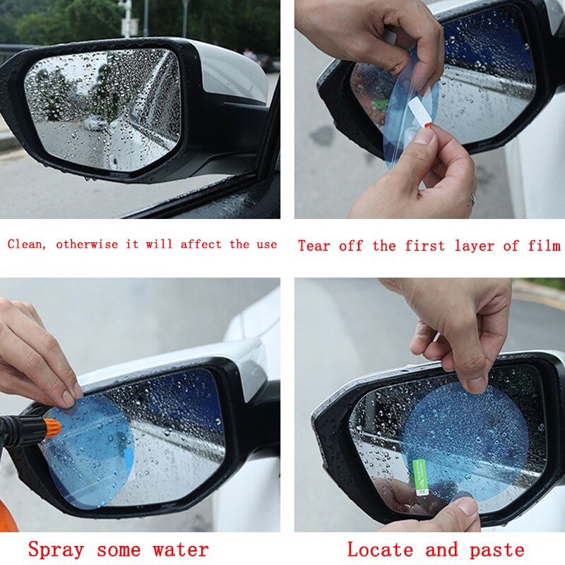 Xiaomi 2 Pcs Car Rainproof Film Car Rearview Mirror protective proof Anti fog Waterproof Film Membrane Car Sticker Accessories