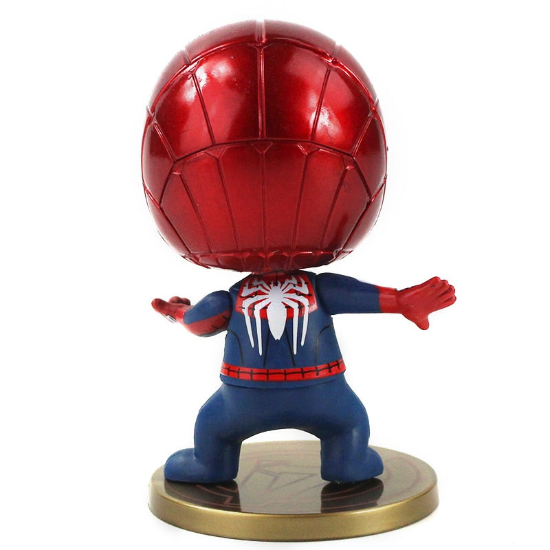 【LV260】5pcs/Set 9-11cm Spiderman Q Cute Kawaii Battle PVC Action Figure Decoration