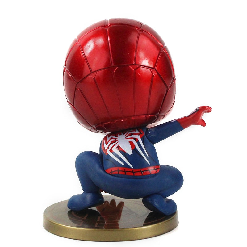 【LV260】5pcs/Set 9-11cm Spiderman Q Cute Kawaii Battle PVC Action Figure Decoration