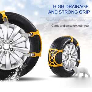 【Car Tire Anti-skid Chains】1pc Car Tire Anti-skid Chains Winter Snow Chains Thickened Beef Tendon Outdoor Emergency Wheel Tyre Cable Belt Accessories