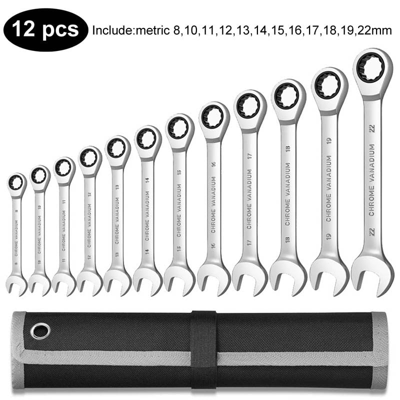 Ratcheting Combination Wrench Set