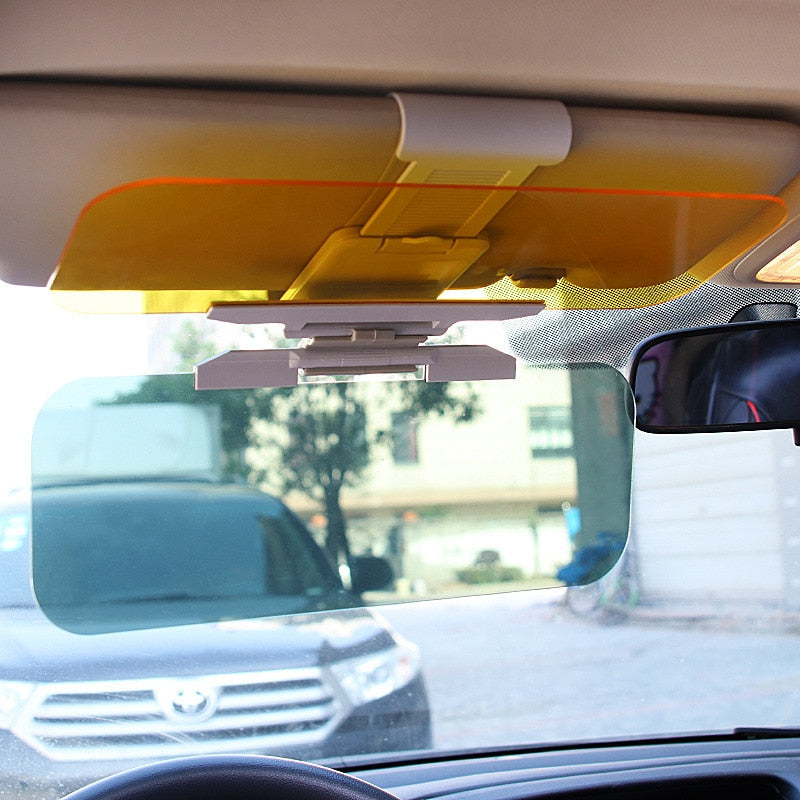 【Anti-UV Day Night 2 in 1】 Car Sun Visor HD Anti-UV Day Night 2 in 1 Dazzling Goggle Vision Sun Block Anti-Dazzle Sunshade Rotatable Clear Driving Mirror