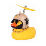 【LV062】Car Cute Little Yellow Duck With Helmet Propeller Wind-breaking Wave-breaking Duck