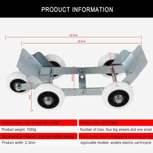 【Car Booster】Motorcycle Shifting Moving Car Electric Car Booster Flat Tire Pusher Artifact Puncture Self-rescue Trailer