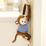 【LV246】 Monkey Cartoon Car Short Plush Tissue Box