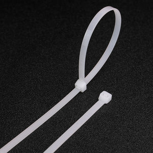 100pcs Self-locking Nylon Cable Ties - White