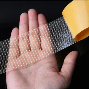 YX Double-sided Fiberglass Grid Sticky Adhesive Fiber Transparent Mesh Tape Strong Waterproof Tape Thick 20 Meter