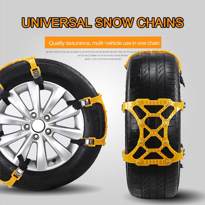 【Car Tire Anti-skid Chains】1pc Car Tire Anti-skid Chains Winter Snow Chains Thickened Beef Tendon Outdoor Emergency Wheel Tyre Cable Belt Accessories