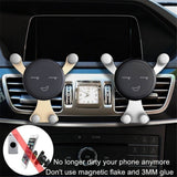 【LH997】Gravity Car Phone Holder Air Vent Clip Smile Face Mount Mobile Cell Stand GPS Support For iPhone Xiaomi Samsung