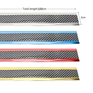 【LV048】Car Stickers Anti Scratch Door Sill Protector Rubber Strip Carbon Fiber