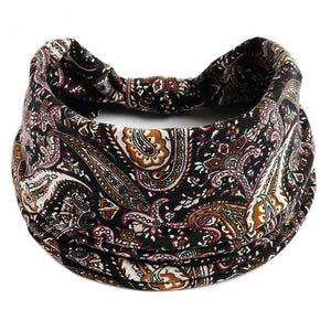 Boho Flower Print Headbands for Women