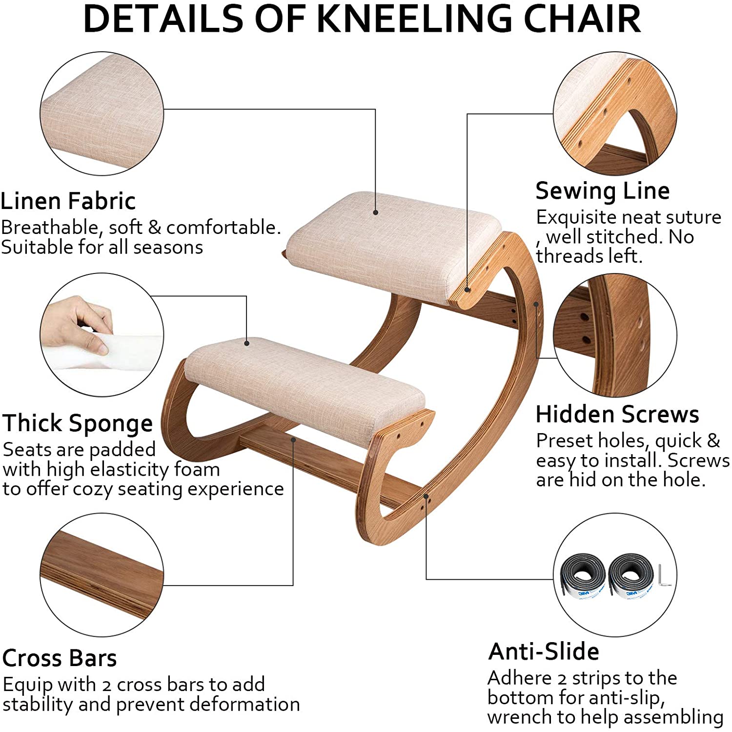 VEVOR Ergonomic Kneeling Chair Stool - Posture Improvement