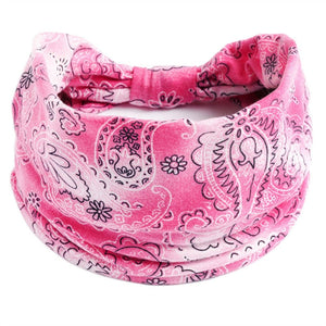 Boho Flower Print Headbands for Women