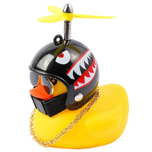 【LV062】Car Cute Little Yellow Duck With Helmet Propeller Wind-breaking Wave-breaking Duck