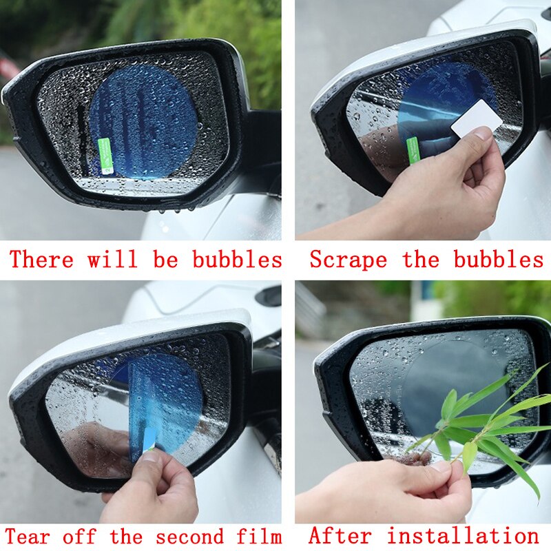 Xiaomi 2 Pcs Car Rainproof Film Car Rearview Mirror protective proof Anti fog Waterproof Film Membrane Car Sticker Accessories