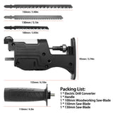 【Electric Saw Adapter】Portable Reciprocating Electric Saw Adapter Electric Drill Modified Tool Attachment with 3 Saw Blades for Wood Metal Cutting