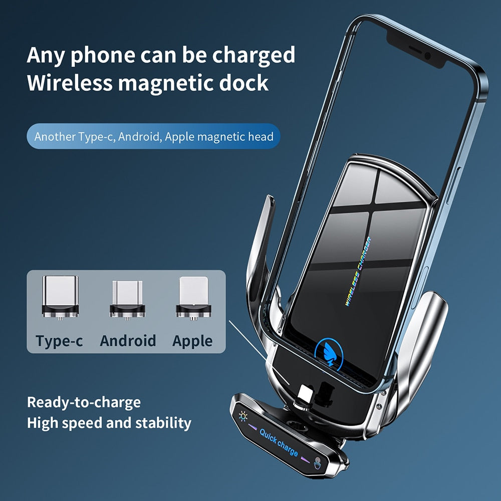 15W Car Wireless Charger with Magnetic Head