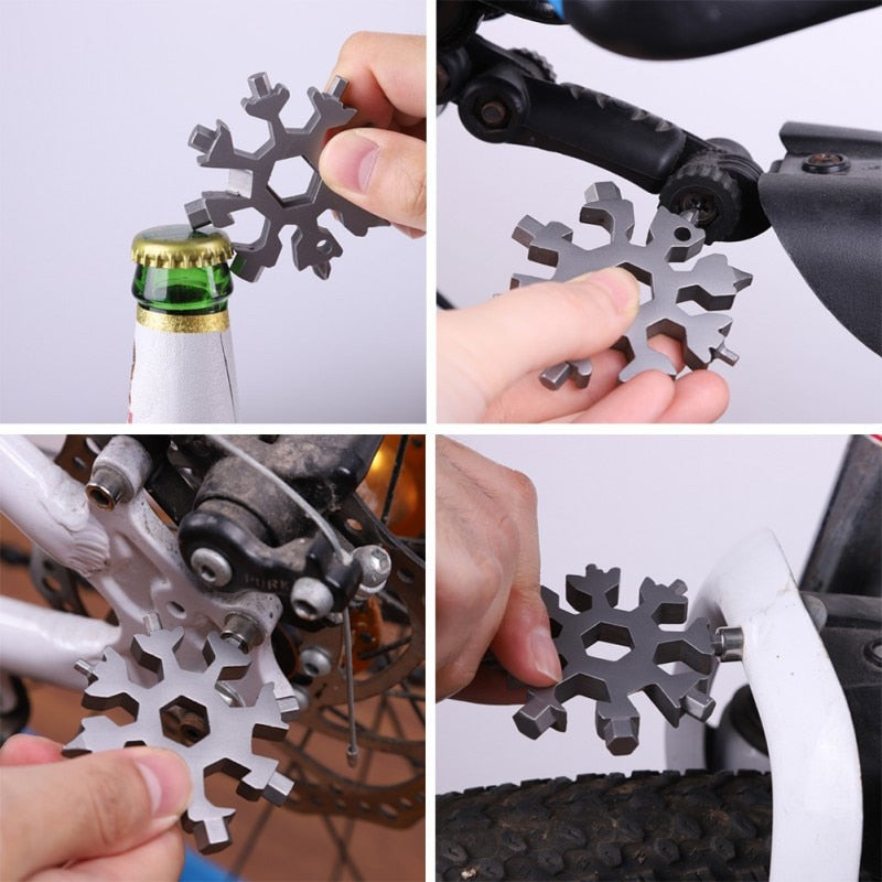 18-in-1 Snowflake Multi Tool Keychain