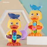 Kids Shower Bath Toys Cute Yellow Duck Waterwheel