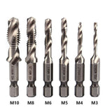 【Tap Drill】Tap Drill Titanium Plated Hex Shank HSS Screw Thread Metric Tap Drill Bits Screw Machine Compound M3 M4 M5 M6 M8 M10 Hand Tools