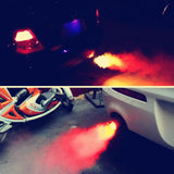 【Car Exhaust Pipe Light 】Universal Car LED Exhaust Muffler Tip Pipe Red/Blue Light Flaming Straight Car Modified Single Outlet Exhaust Pipe Tail Throat