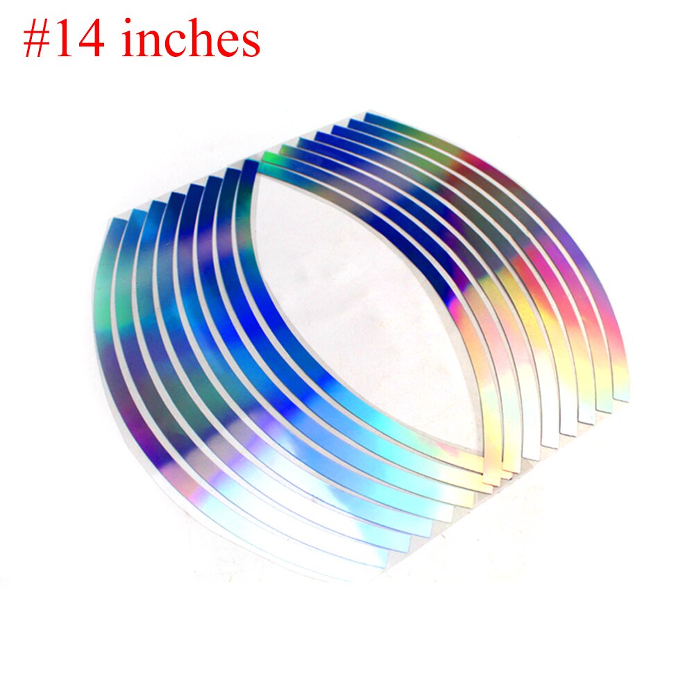 【LV011】16 Strips Wheel Sticker Reflective Rim Stripe Tape Bike Motorcycle Car Fit for 10-18 Inch Tire Car Accessories