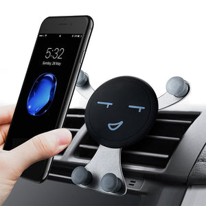 【LH997】Gravity Car Phone Holder Air Vent Clip Smile Face Mount Mobile Cell Stand GPS Support For iPhone Xiaomi Samsung