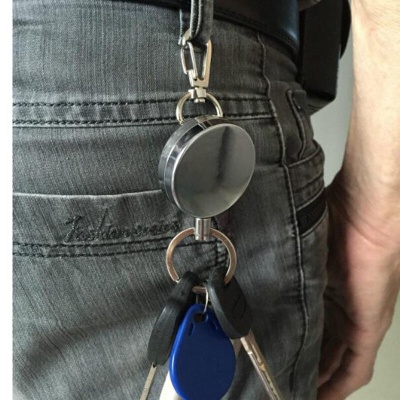 Men's Retractable KeyChain with Belt Clip