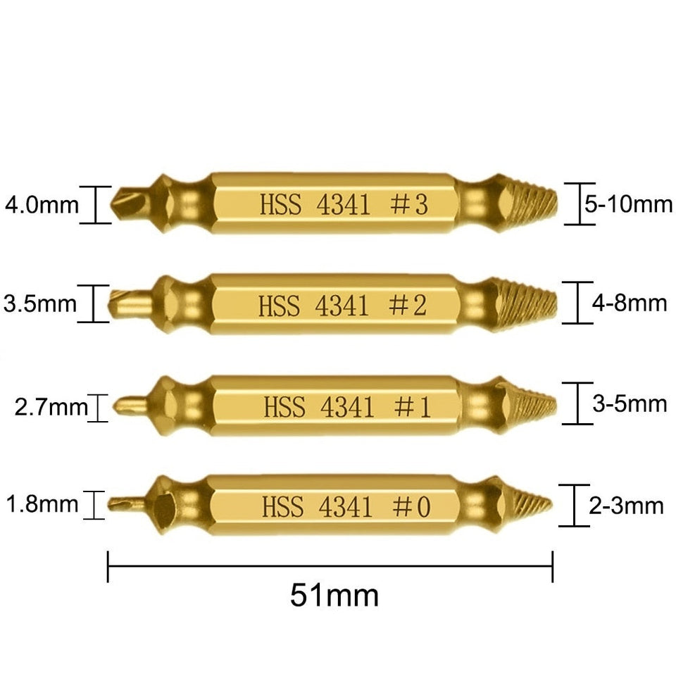 Damaged Screw Extractor Drill Bit Set - 6-Piece