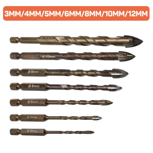 DIZAINLIFE Cross Hex Tile Drill Bits Set