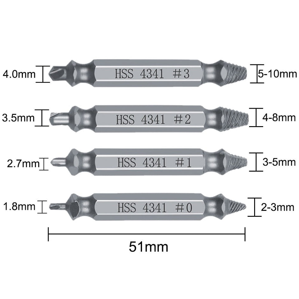 Damaged Screw Extractor Drill Bit Set - 6-Piece