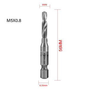 【Tap Drill】Tap Drill Titanium Plated Hex Shank HSS Screw Thread Metric Tap Drill Bits Screw Machine Compound M3 M4 M5 M6 M8 M10 Hand Tools