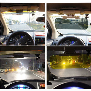 【Anti-UV Day Night 2 in 1】 Car Sun Visor HD Anti-UV Day Night 2 in 1 Dazzling Goggle Vision Sun Block Anti-Dazzle Sunshade Rotatable Clear Driving Mirror