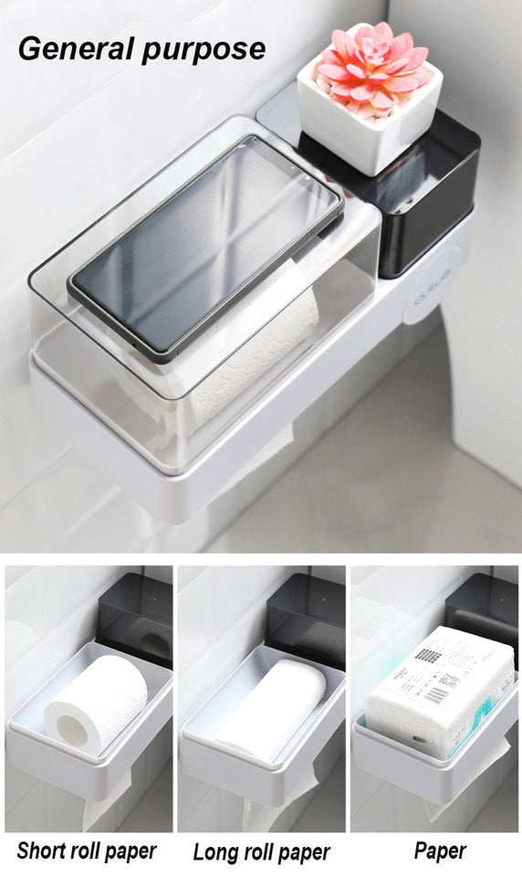 Toilet Paper Holder and Multi-function Storage Box