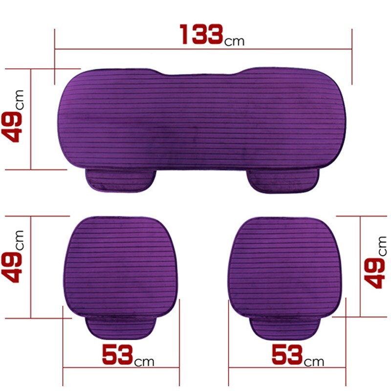 Flocked Car Seat Cover Set - Universal Non-Slip Cushion