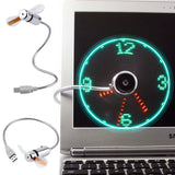 【LED Clock USB Fan 】Hand Mini USB Fan Portable Gadgets Flexible Gooseneck LED Clock Cool For Laptop PC Notebook Real Time Display Durable Adjustable