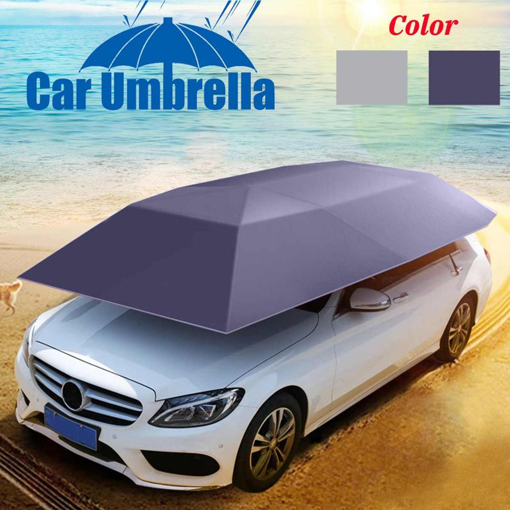 SDO90-Car Roof Cover Umbrella Foldable Oxford Cloth Car Tent Waterproof Dustproof Anti-UV Car Protection Sun Shade Cover (no holder)