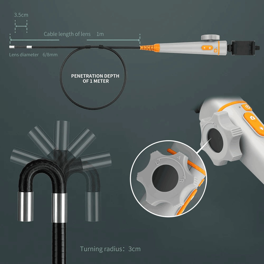 180° Articulating Endoscope Inspection Camera - HD 6mm & 8.5mm