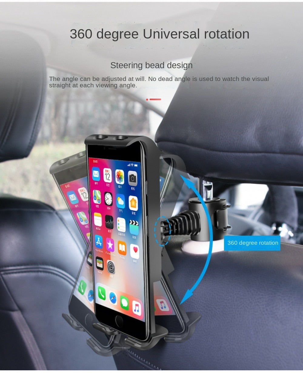 Adjustable Car Headrest Tablet & Phone Stand