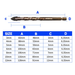 DIZAINLIFE Cross Hex Tile Drill Bits Set