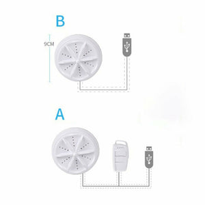 USB Electric Ultrasonic Turbo Washing Machine Portable Travel Washer Air Bubble And Rotating Mini Quick Wash Clothes Machine