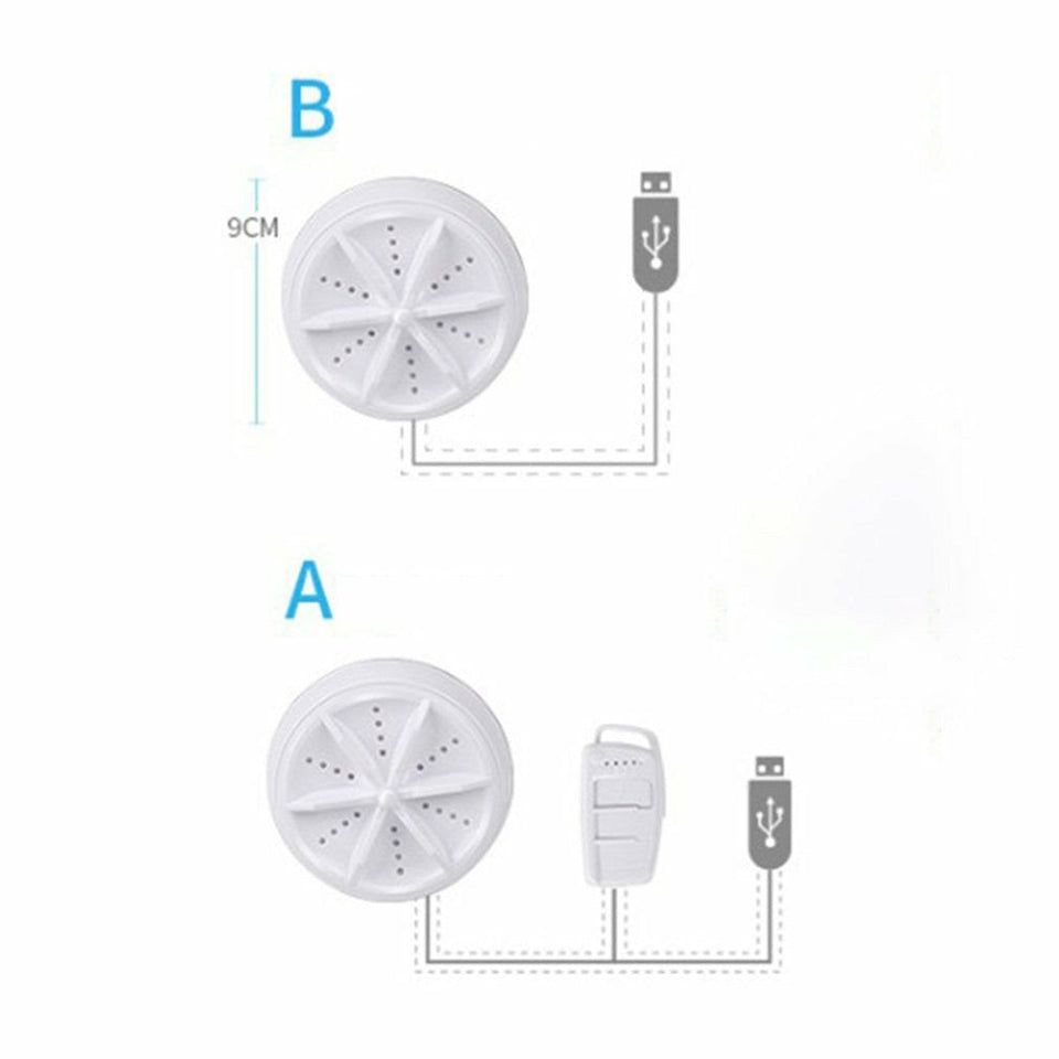 USB Electric Ultrasonic Turbo Washing Machine Portable Travel Washer Air Bubble And Rotating Mini Quick Wash Clothes Machine