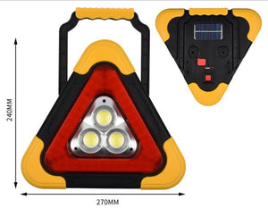 【Solar Traffic Warning Lamp】Triangle Warning Sign Triangle Car LED Work light Road Safety Emergency Breakdown Alarm lamp Portable Flashing light on hand