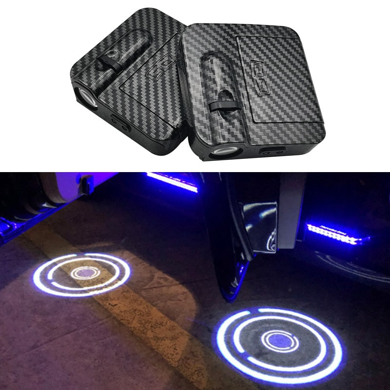 【2pcs Car Door Welcome Light—cartoon】Wireless Led Car Door Welcome Light Laser Projector Logo Ghost Shadow Lights Universal Paste Car Door Decorative Lamp Accessorie