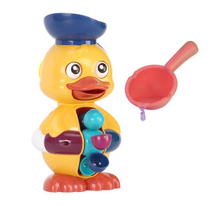 Kids Shower Bath Toys Cute Yellow Duck Waterwheel