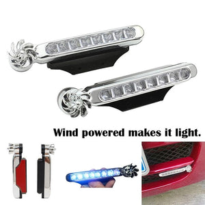 【LV093】Wind Powered 8 LED Car Light External DRL Running Lights Headlight Fog Light Lamp