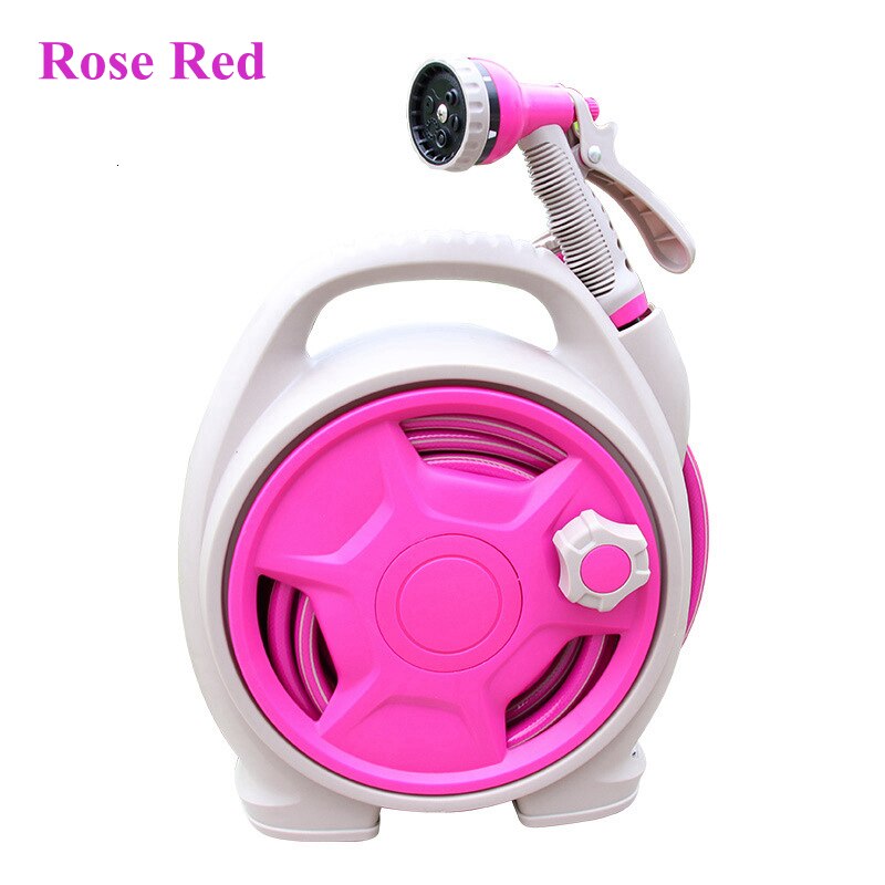 【Wash Hose Car】Mini Portable Garden Pipe Hose Reel Cart With Water Spray Gun Set Agricultural Home Garden Storage Suit Cart Car Wash Hose Car