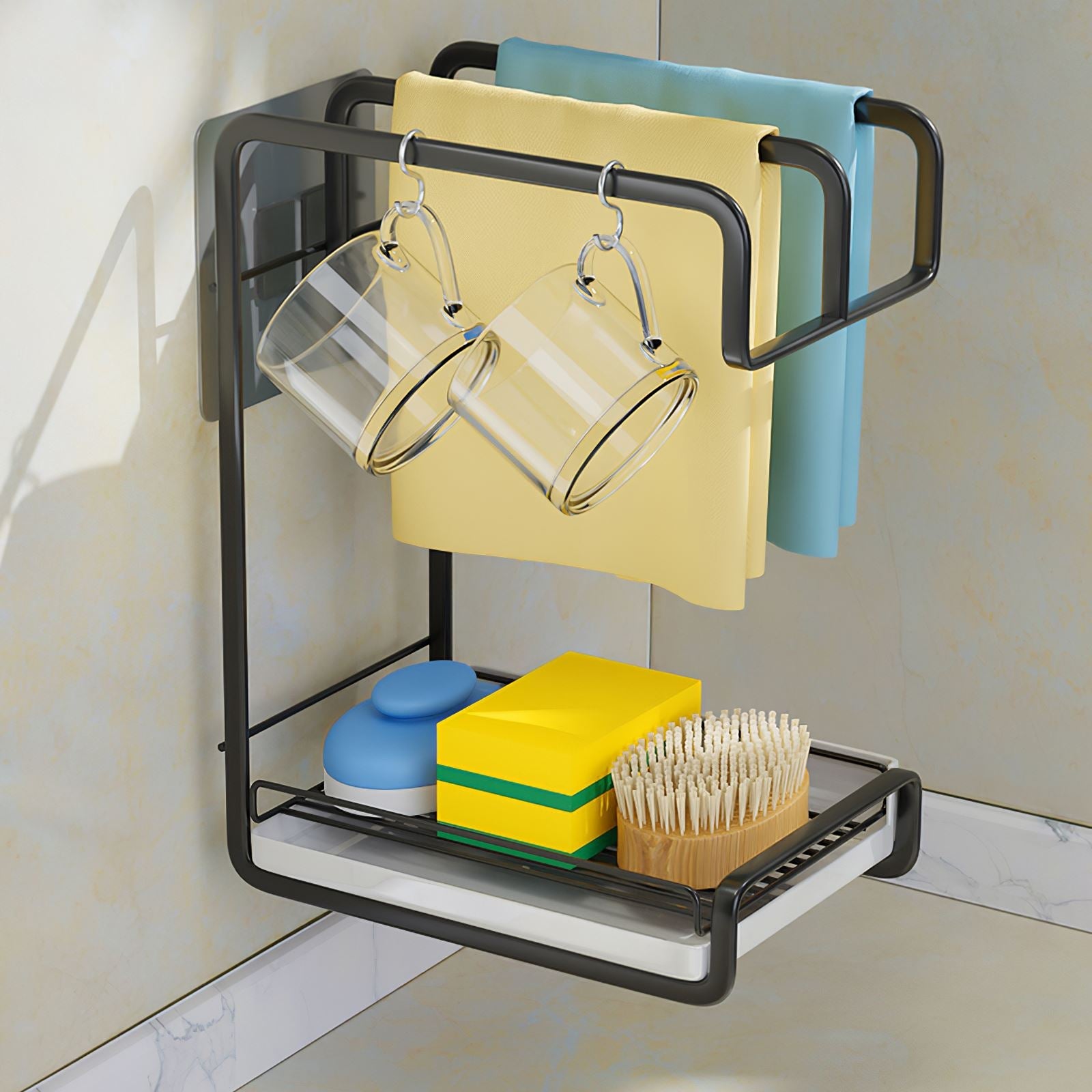 Kitchen Sink Storage Rack Double-Layer