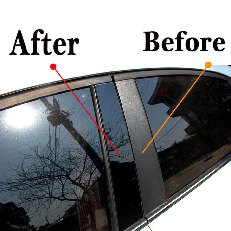 【8PCS Window Pillar Trim Cover】New High Quality 8PCS For NISSAN Qashqai 2016-2018 Black Mirror Effect Car Window Pillar Trim Cover